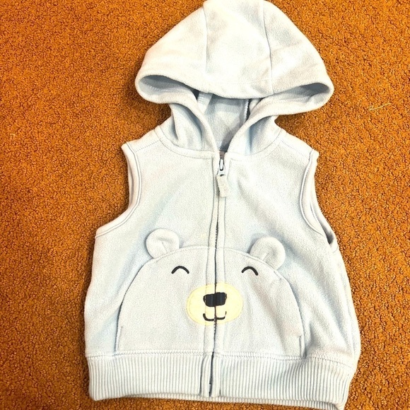 Carter's Other - Carter’s 3 Months Baby Boys Hooded Bear Full Zip Fleece Vest